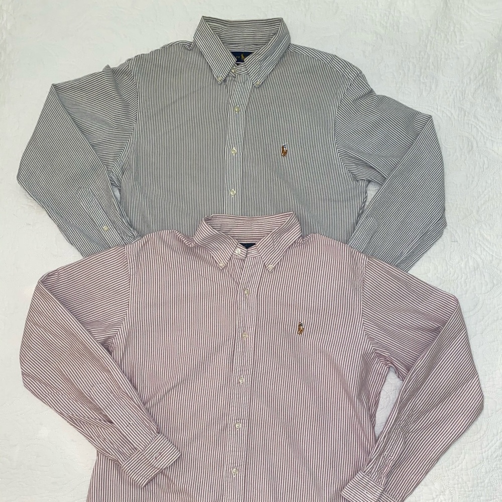 TWO Ralph Lauren Mens Dress Shirts! 🐎 Size Large